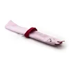 Custom Reusable Cute Ears Belt Folding Chopsticks Double Canvas Cutlery Bag With Inside Pockets