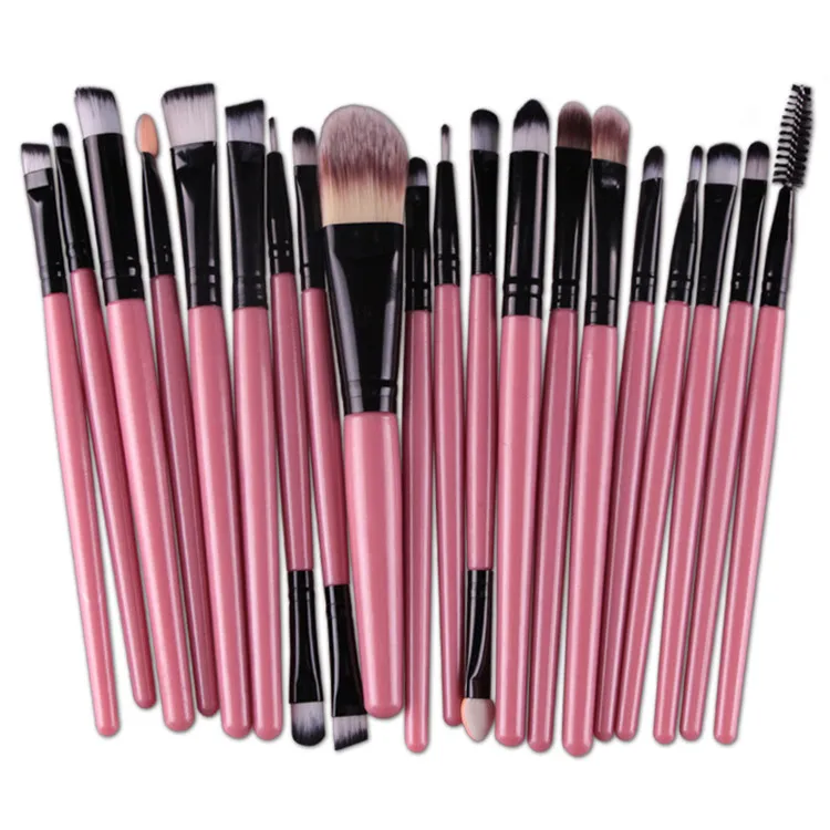 

20 pcs Multifunctional Makeup Brush Set Private Label Pink Make Up Brush Set, White;black;pink;purple;gray;green