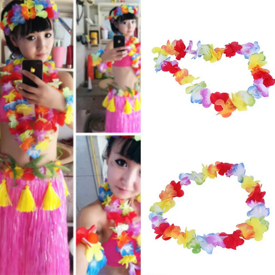 Hot 1pc Colorful Headwear Flower Garlands Hawaiian Tropical Party font b Fancy b font font b