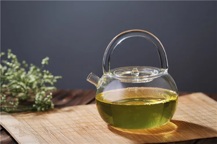 Hot selling 600ml small pyrex glass teapot with strainer flower pot tea pot with infuser
