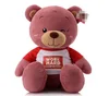 fluffy Soft toy bear print logo , minion plush toy fabric soft bear toy