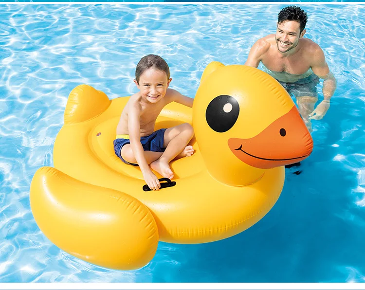 [ SALE ] INTEX 57556 yellow duck ride-on inflatable outdoor water ...