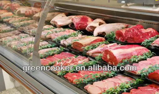 Lift up curved glass deli/fresh food commercial refrigerator