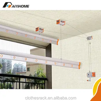 Balcony Ceiling Mounted Manual Lifting Clothes Hanger Rack Clothes Hanger Garment Hanger Buy Clothes Drying Rack Hanging Drying Rack Clothing Drying