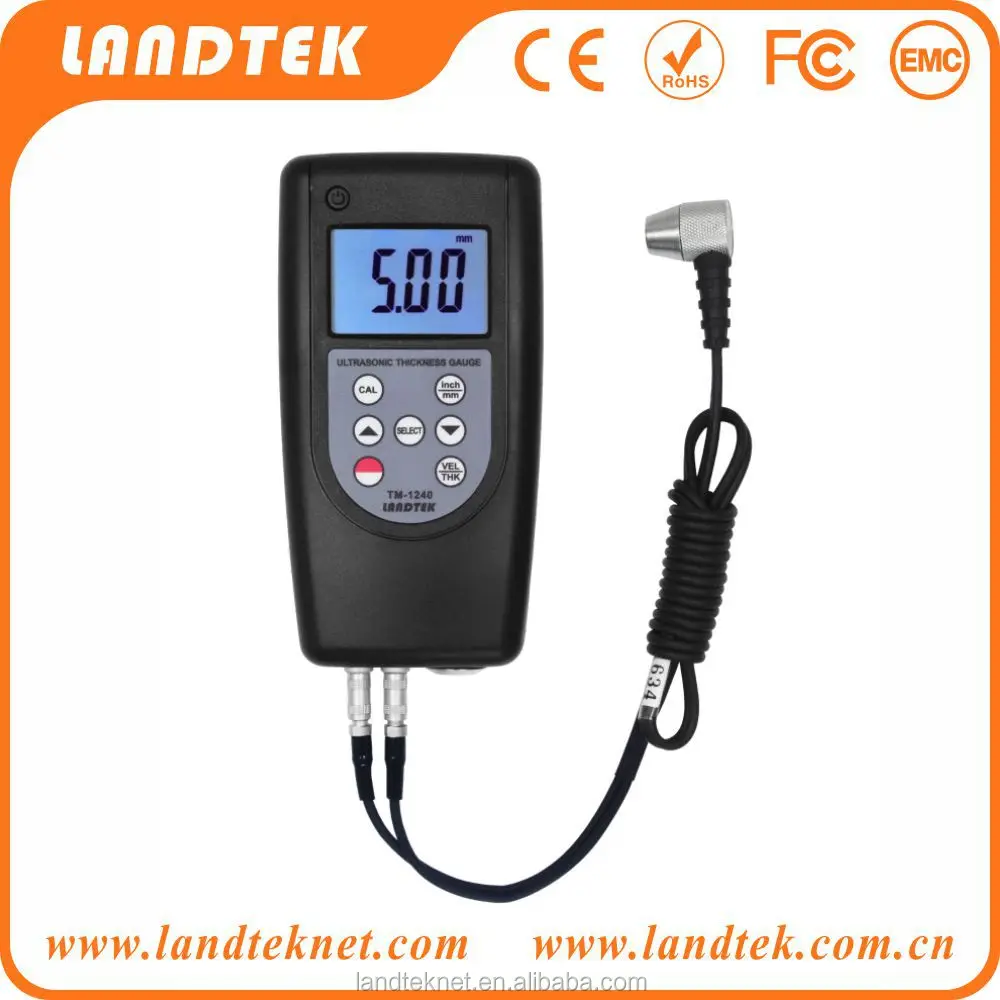 
LANDTEK Ultrasonic Thickness Gauge Measure Thickness & Corrosion Pressure 0.75-400mm TM-1240 