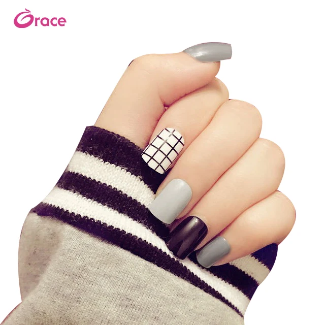 

B31 artifical salon false nail press on long false nail acrylic nail tips korea, Picture