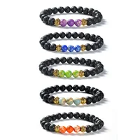 

F93 Multi-Color Beads Gold Plating Stone Bracelet Natural Friendship Bracelet Homme Yoga