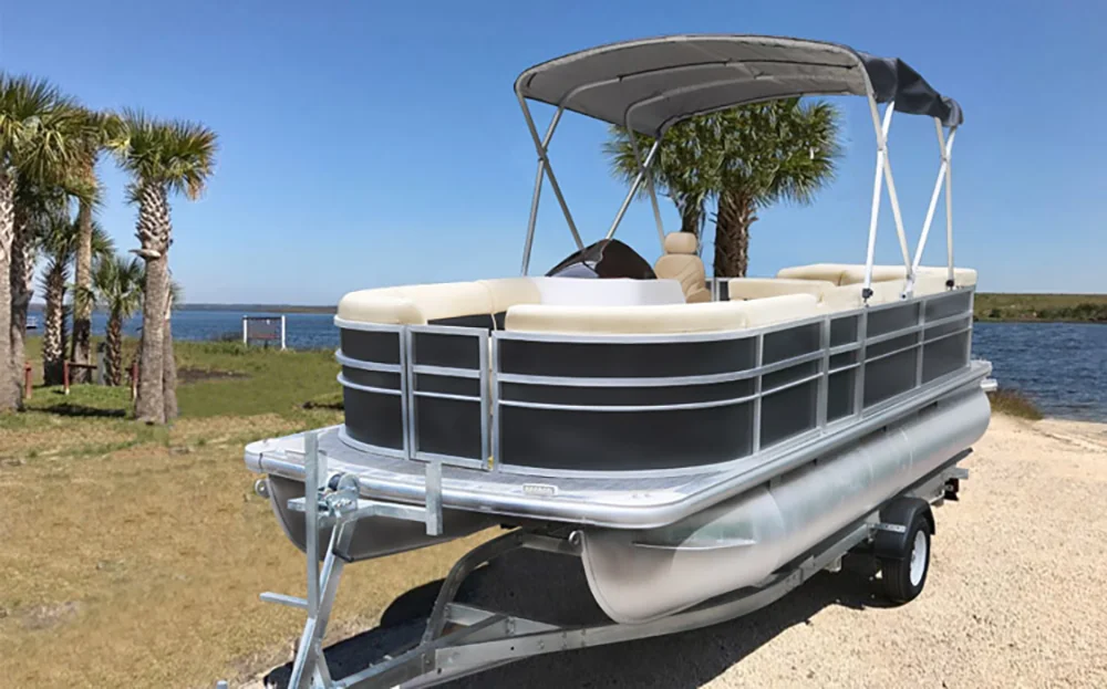 26ft Nice Decking Luxury Recreational Floating Aluminum Double Decker Pontoon Boats With Toilet