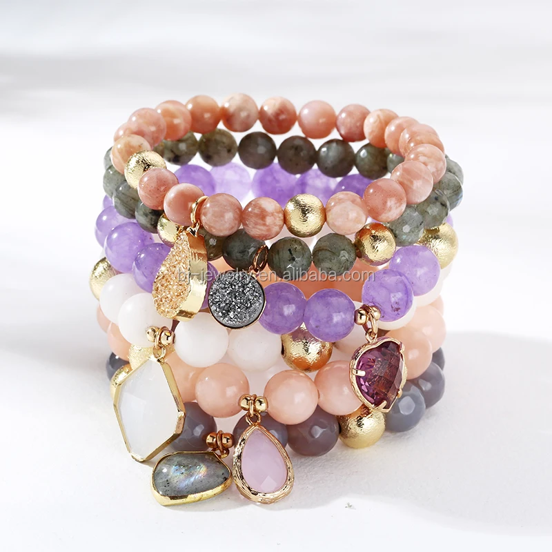 

Bojiu Amethyst Natural Crysal Bead Bracelet, As the picture