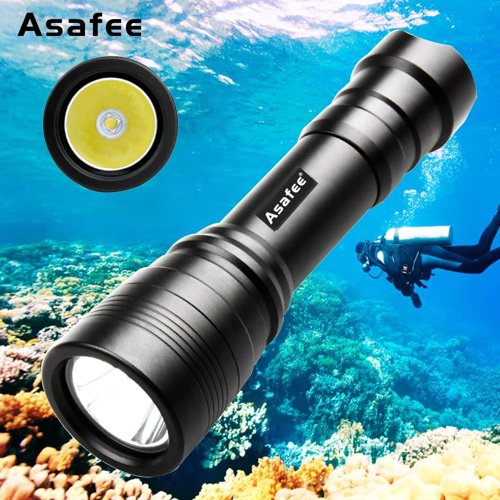 Asafee Popular Switch Dive Flashlight Underwater 150m Scuba