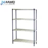 JIAMEI 4 Tiers Kitchen Storage Epoxy Coated ABS Plastic Mat Wire Shelving Unit