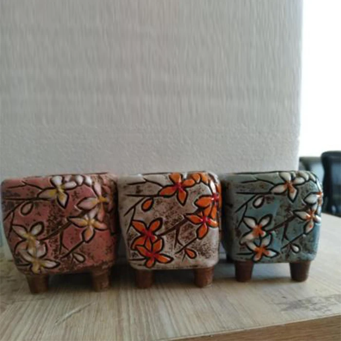 Korean garden pot flower decor hand-painted ceramic flower pots