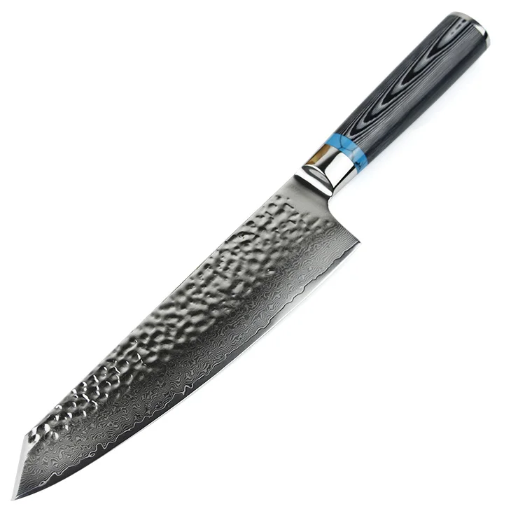 

the best kitchen knife most advanced Japan vg10 damascus 8 inch chef knife g10 with turquoise handle