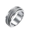8MM Unisex Stainless Steel Finger Spinner Gear Silver Brushed Matte Wedding Rings