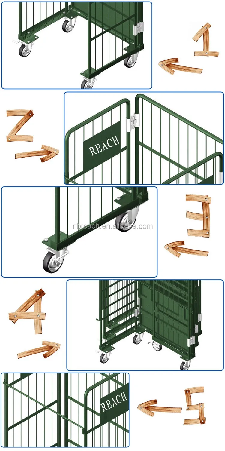 Warehouse Industrial Metal Folded Security Wire Mesh Storage Roller