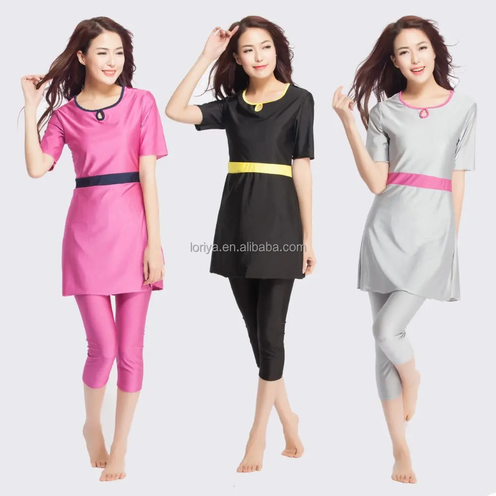 

Islamic clothing modern design muslim dress women swimming suit, Black;gray;pink