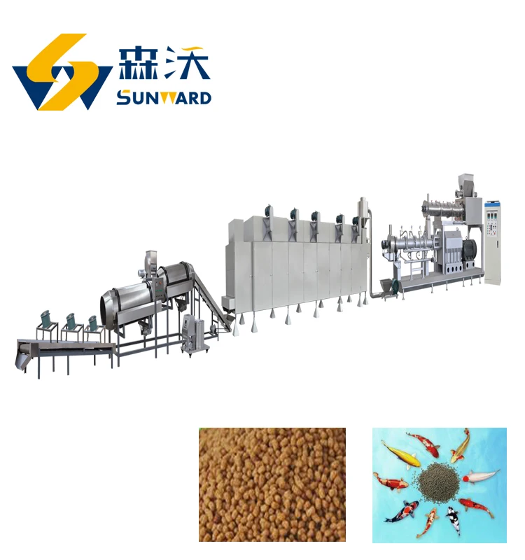 Ce Full Automatic Animal Fish Feed Pellet Extruder Floating Fish Feed