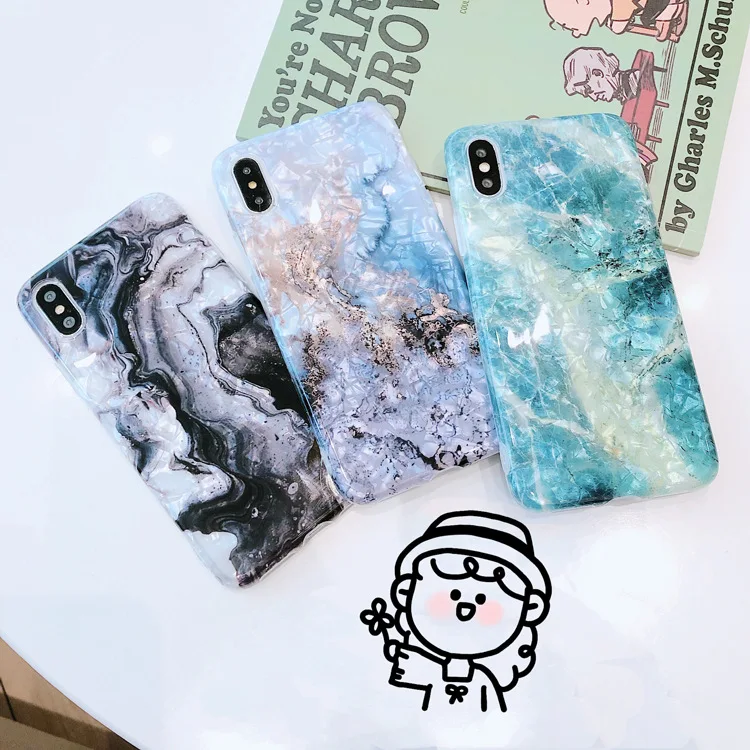 

High Quality Marble Luxury Mobile Cell Phone Case TPU Clear Edge Silicone Phone Case For iPhone X/XS,XS MAX,XR ,6/7/8PLUS, Marble;multiple