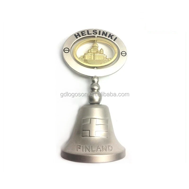 Finland Souvenir Personalized Helsinki Bell Gifts Metal Handheld Bell Anti Silver Engraved Bells