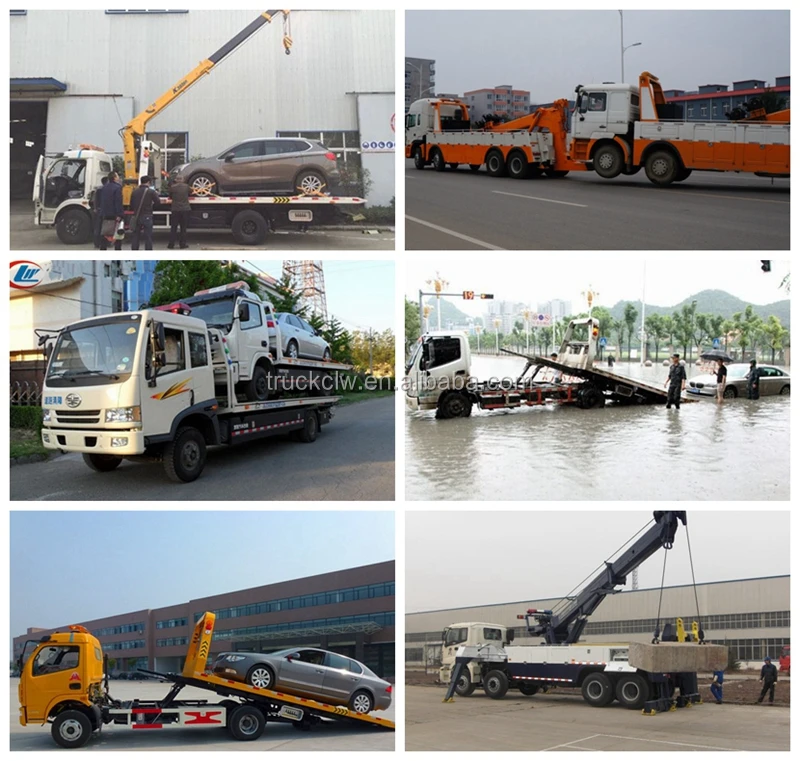 Emergency Car Carrier slide bed rescue truck 10 ton flatbed tow truck Customized one drive three four car