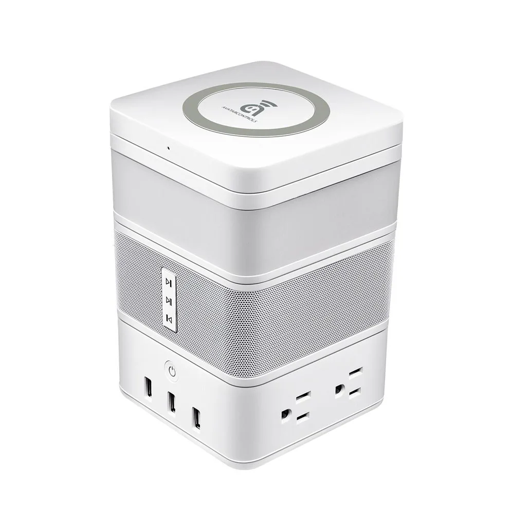 

Factory Multifunctional Freecube Speaker Led Sensor Light USB Power Strip Wireless Charger, Black white