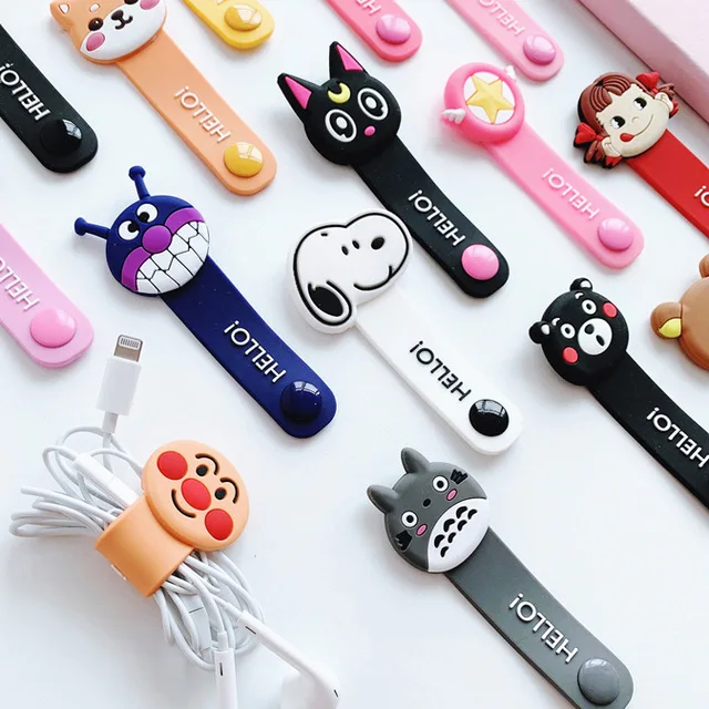 2019 Cute Cartoon  data line winder Mobile Phone Accessories cable protector  USB Charging Cable For iPhone usb Data line