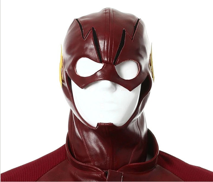 Full Head Red Leather The Flash Cosplay Mask Helmet Masque Party Halloween Adult