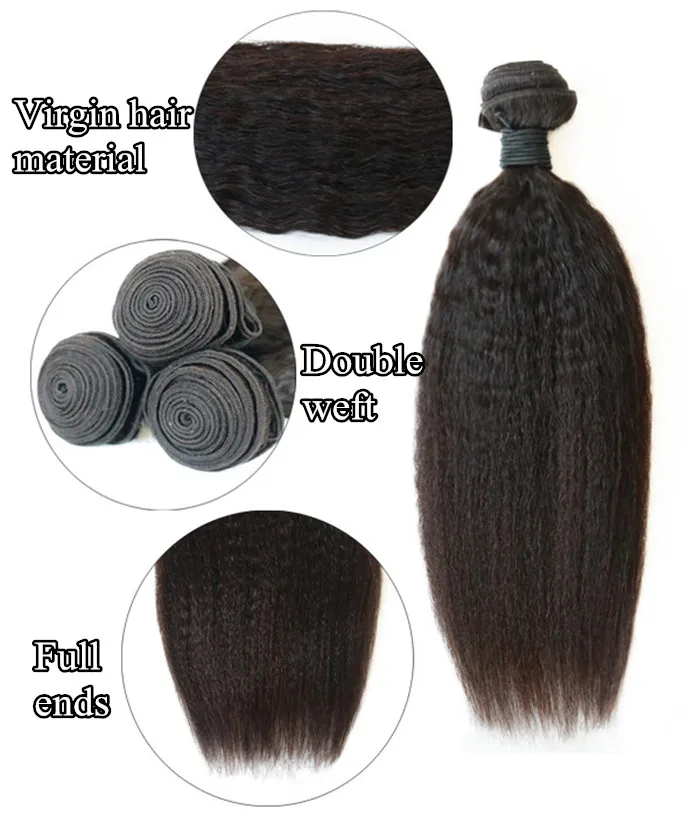 

GS hair yaki straight hot selling cuticle aligned human virgin hair wholesale price, Natural color