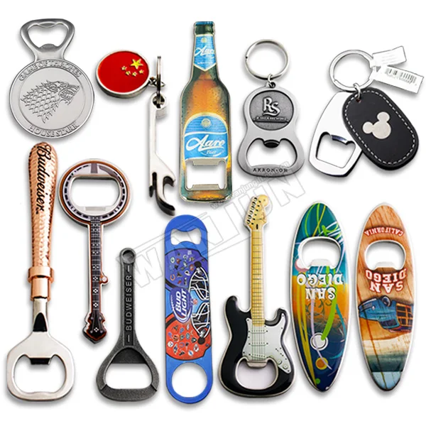 
manufacturer wholesale custom cheap sublimation blank metal stainless steel novelty shape logo keychain beer bottle opener 