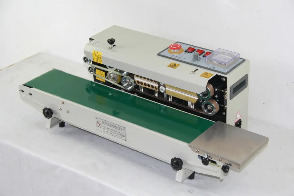 Continuous Plastic Bag Sealing Machine Date Code Heat Shrinking Sealer