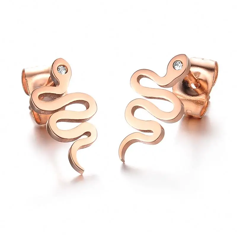 

Fashion Trend Snake Earrings, Rose gold