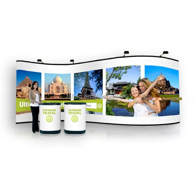 3 3 3 4 Aluminum Type Folding Spring Pop Up Banner Stand Magnetic