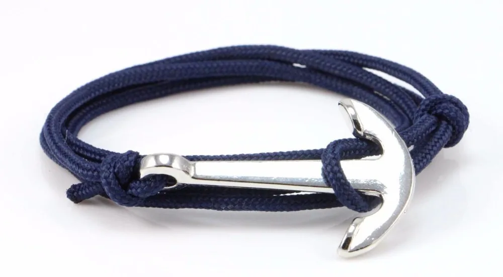 Custom Logo 316L Stainless Steel Anchor Rope Bangle Bracelet Men For Gifts