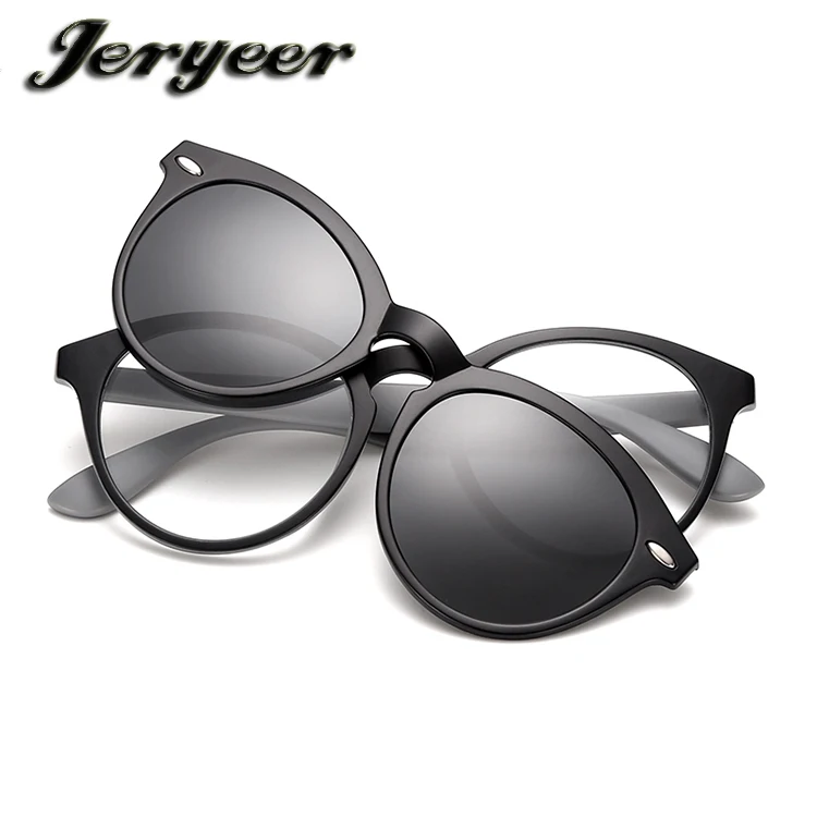 

Hot sell magnetic clip on sunglasses set TR90 light sunglasses HD lens polarized sunglasses