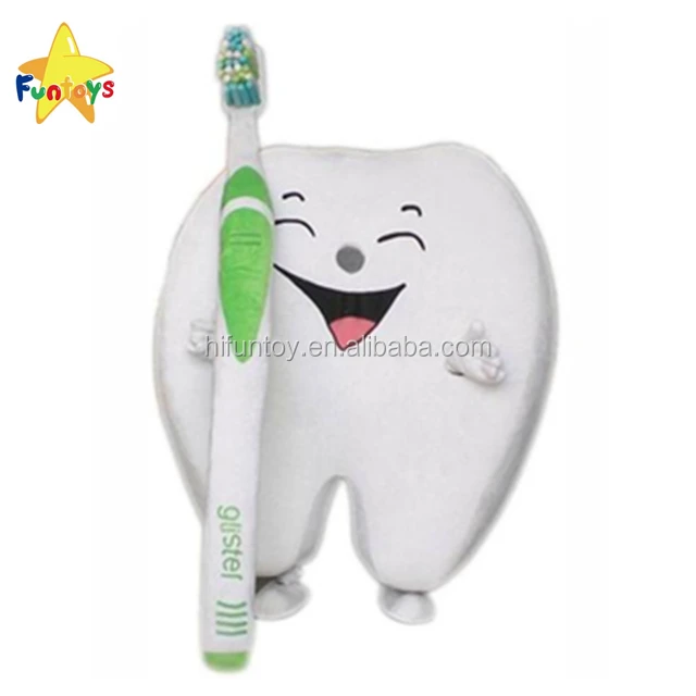 Tooth With Brush Dental Care Dentist Advertising Mascot Costume Party Character
