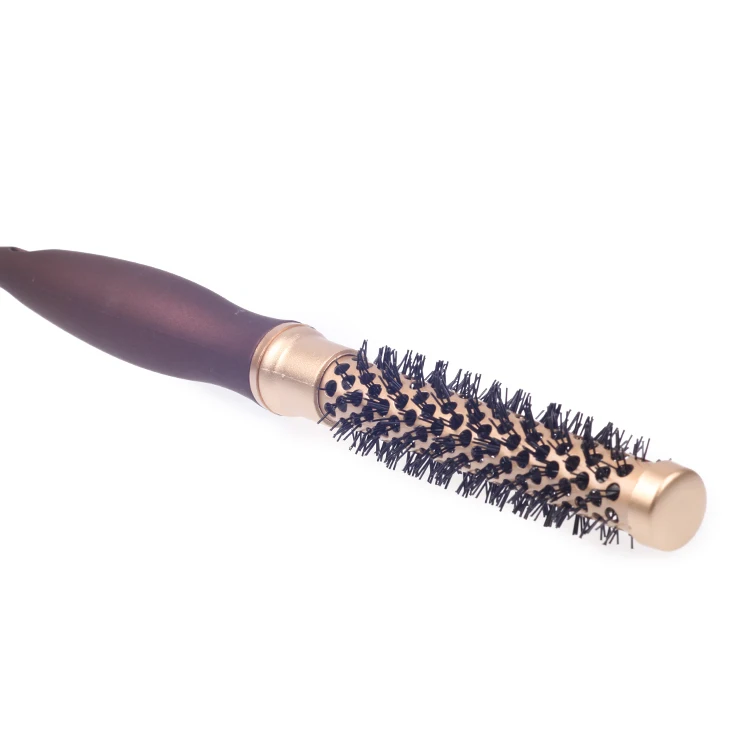 EUREKA 8618CEG-BR Aluminum Barrel Hair Brush Heat-resistant Ceramic Painting Brush Anti-slide Handle Round Hair Brush