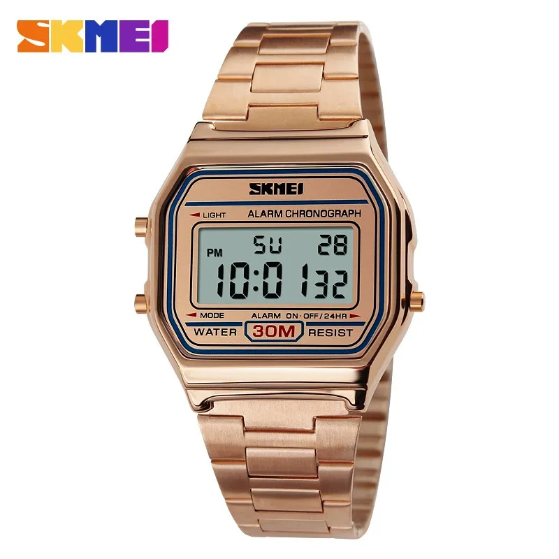 

SKMEI 1123 Men LED Digital Watch Fashion Casual Sport Watches Stainless Steel Relojes Masculino Waterproof Wristwatches, N/a
