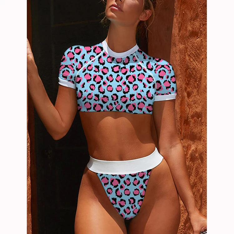 Latest Design Leopard Printed Bathing Suits Sexy Bikini Swimsuit Women Two Piece Swimwear