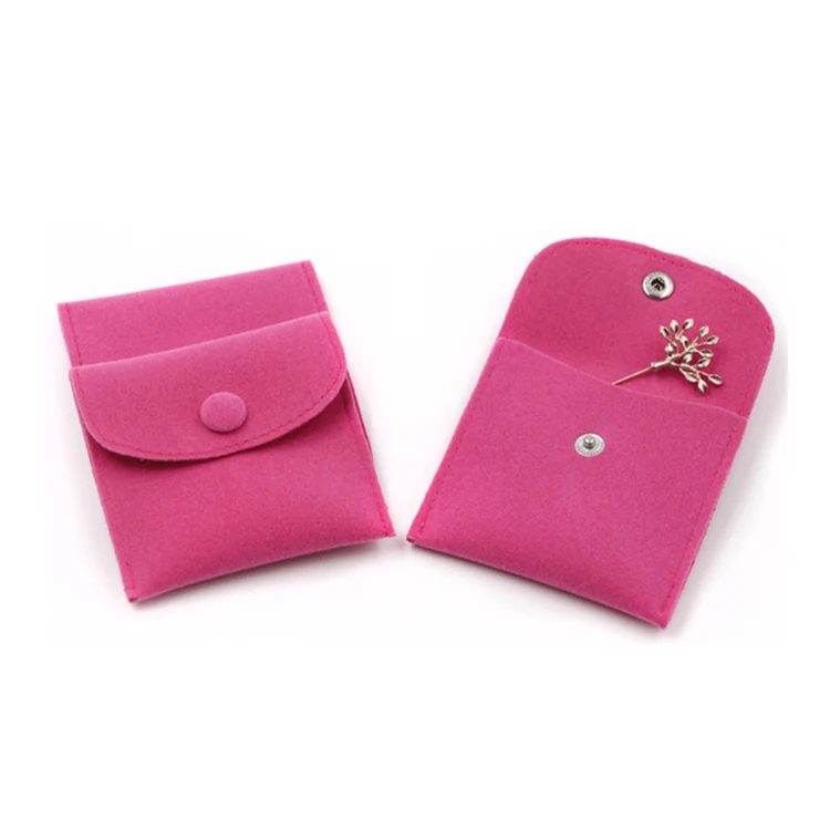 8 X 8cm Purple Velvet Jewelry Pouch With Snap Buttoncustom Envelop