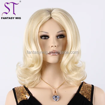 Mohawk Wig Gold Blonde Synthetic Hair Curly Middle Part Wig For American Women Buy Mohawk Wig Gold Blonde Wig Middle Part Wig Product On Alibaba Com