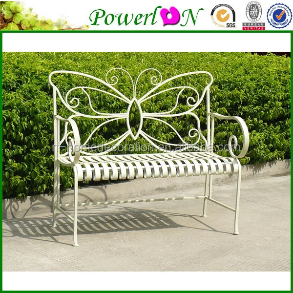 Wholesale New Wrought Iron Butterfly Shape Metal Garden Bench For