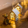 Festival decoration battery operated iron metal house led string light