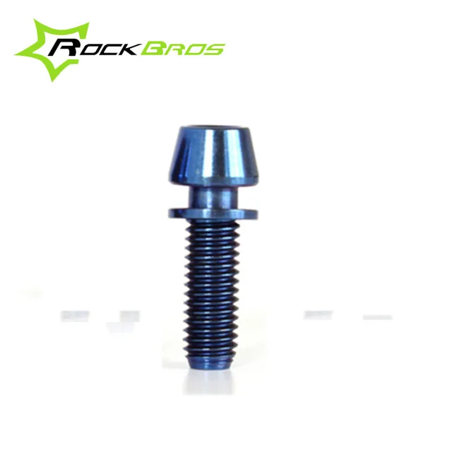 

ROCKBROS Bicycle Accessories Cycling bolts Titanium Ti Bolt Screw M5 x 16mm Washer Taper Head Conical Blue, Blue/titanium