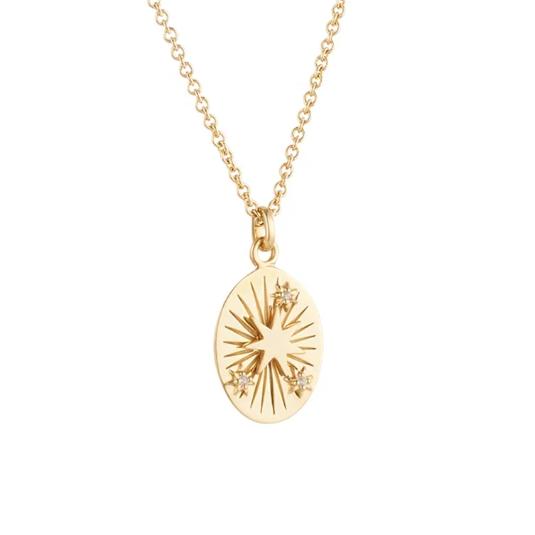 Gold chain cubic zirconia star charm choker, statement necklace, women jewellery