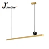 Geometric strip LED chandelier minimalist brass Restaurant Bar minimalist creative study lamp