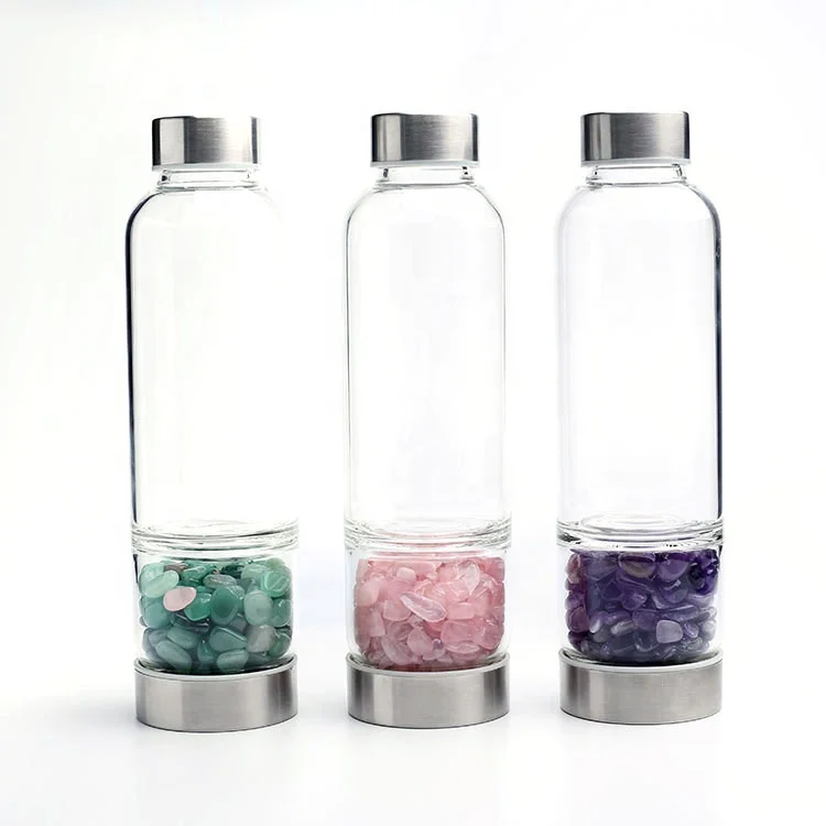 

Crystal Healing Gem Stone Direct Drinking Crystal Elixir Water Bottle, Customized color