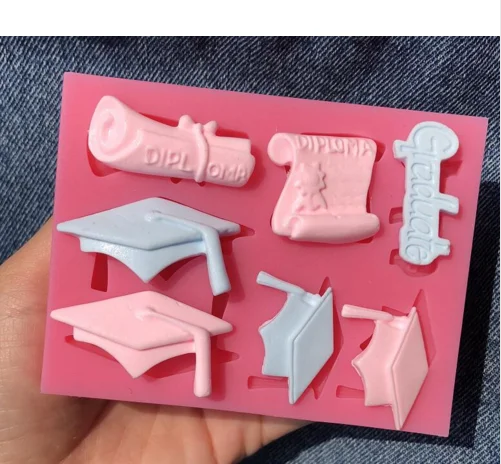 

Silicone Mold super Quality graduation doctor hat mould sugar craft fondant cake decorating animal mould baking tool, Customized color