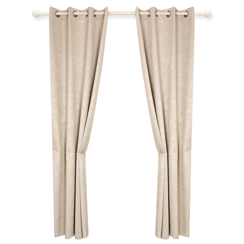 2019 Leaf Style Hotel Embossed Blackout Curtain Fabric For Living