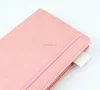 a6 travel diary organiser series pu leather bullet journal with pen holder and elastic closure in rose quartz