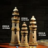 High quality Solid wood lighthouse Shooting props Wooden Antique lighthouse